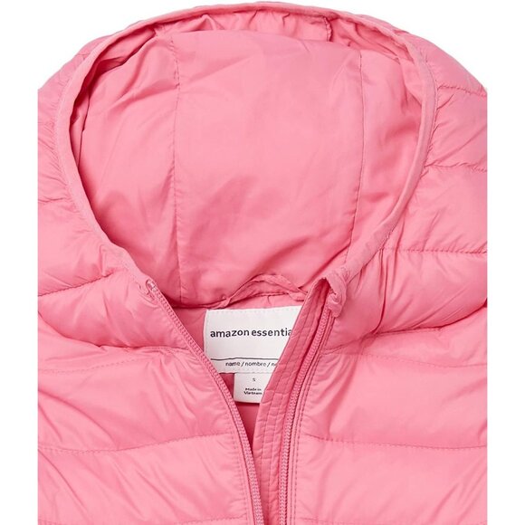 Girls Bright Pink Lightweight Water Resistant Hooded Puffer Jacket Winter Coat - Picture 3 of 5